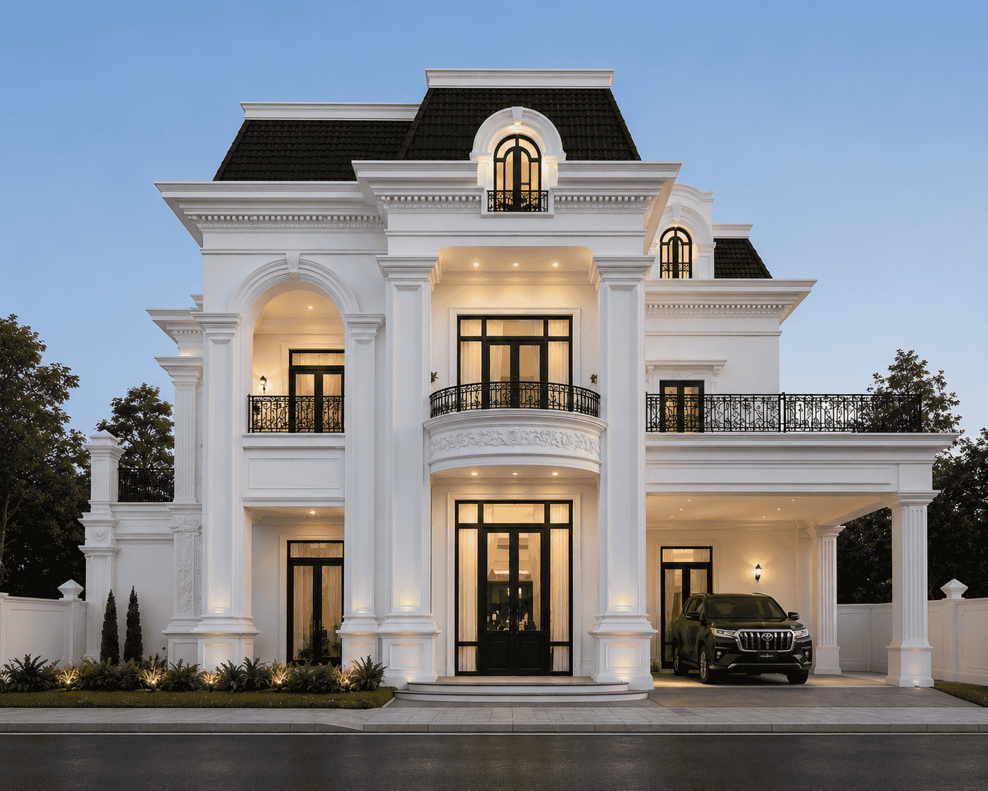 Desain rumah american classic mewah