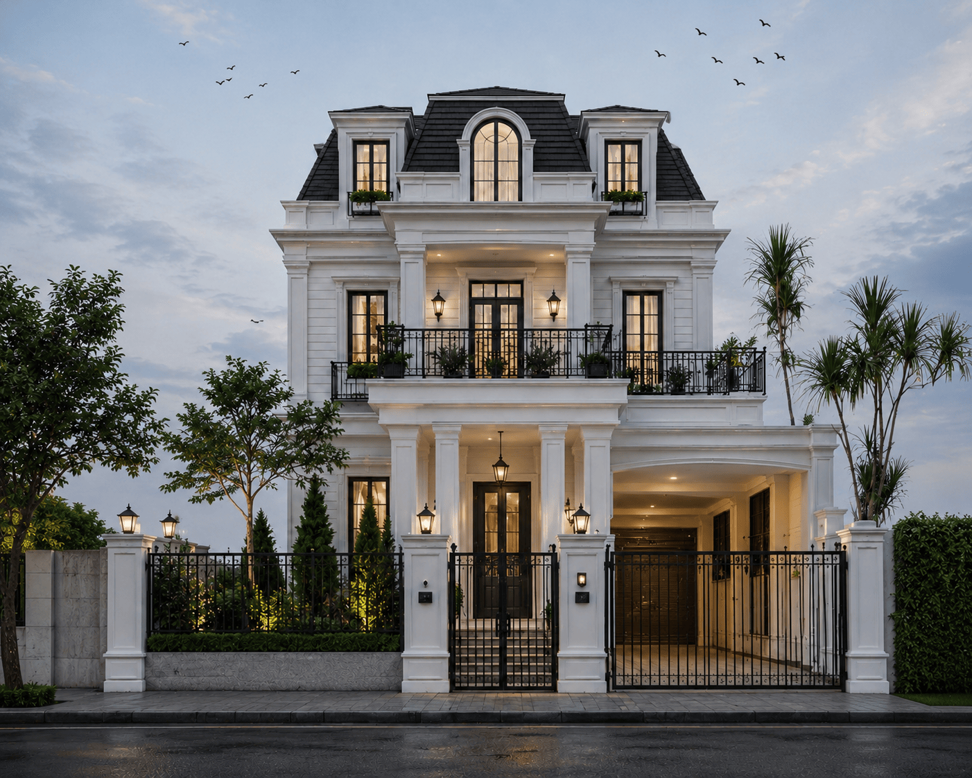 Desain rumah american classic mewah