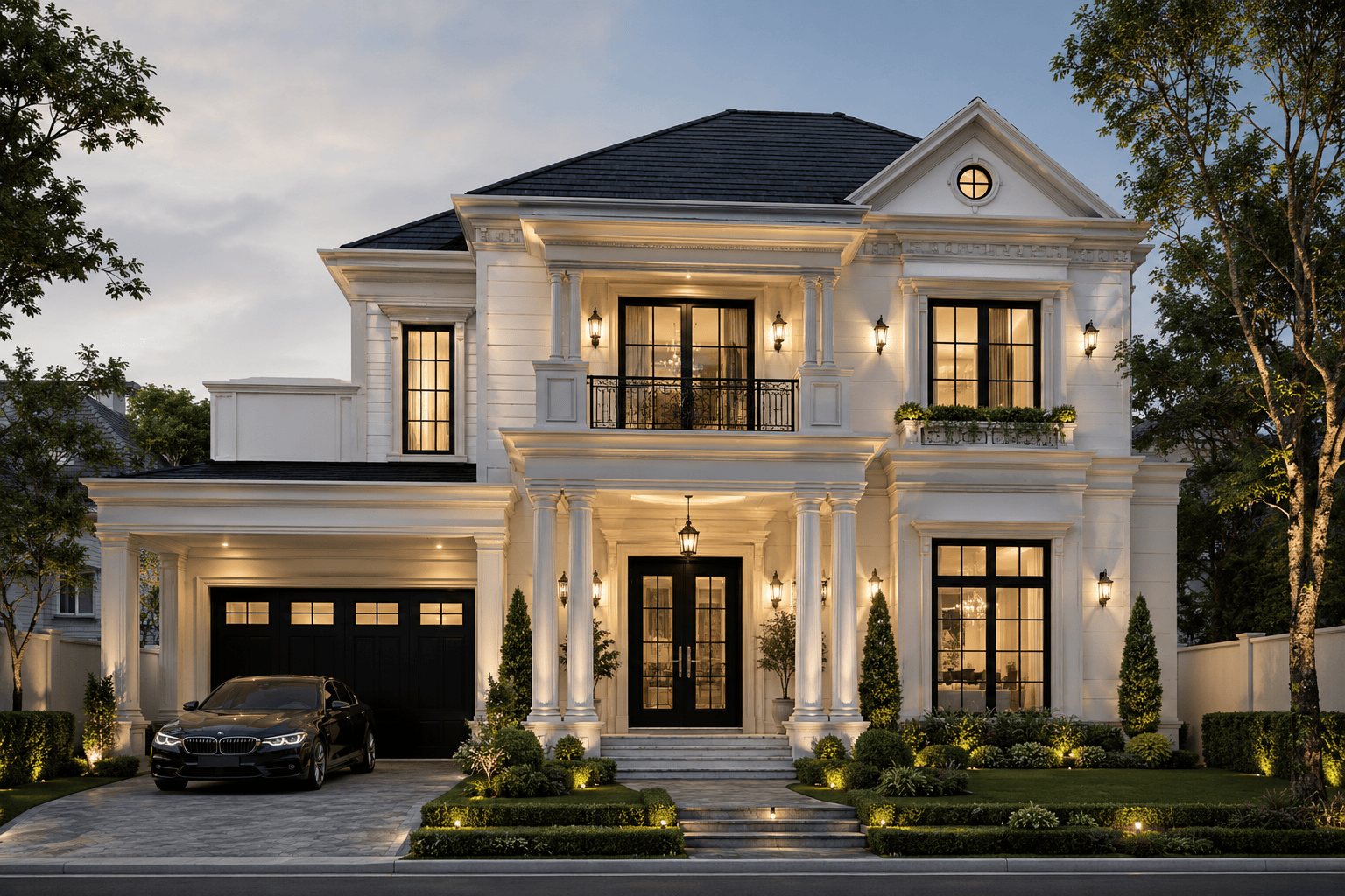 Desain rumah american classic mewah