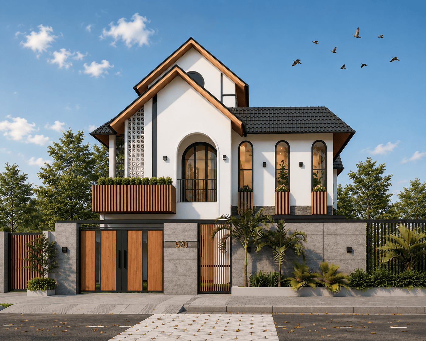 Desain rumah japandi natural zen