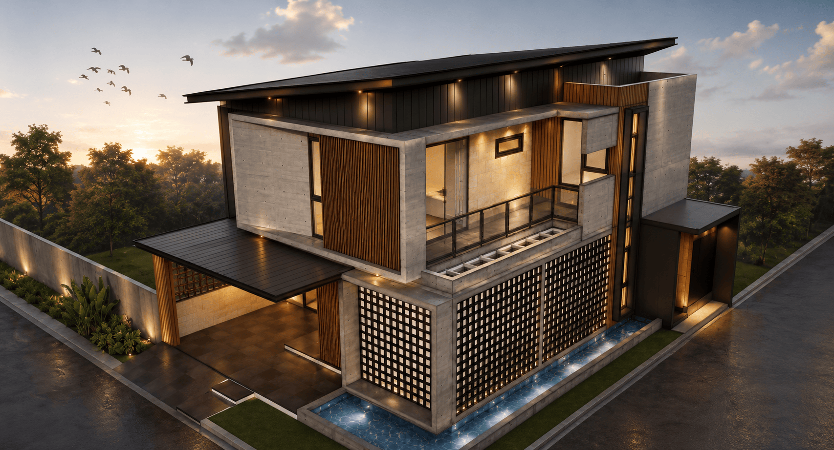 Desain rumah japandi natural zen