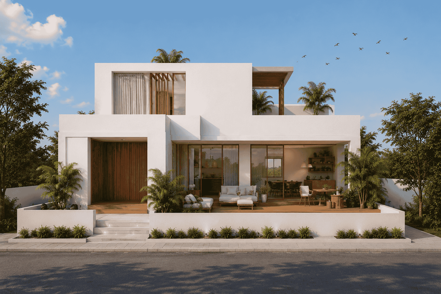 Desain rumah mediterania elegan