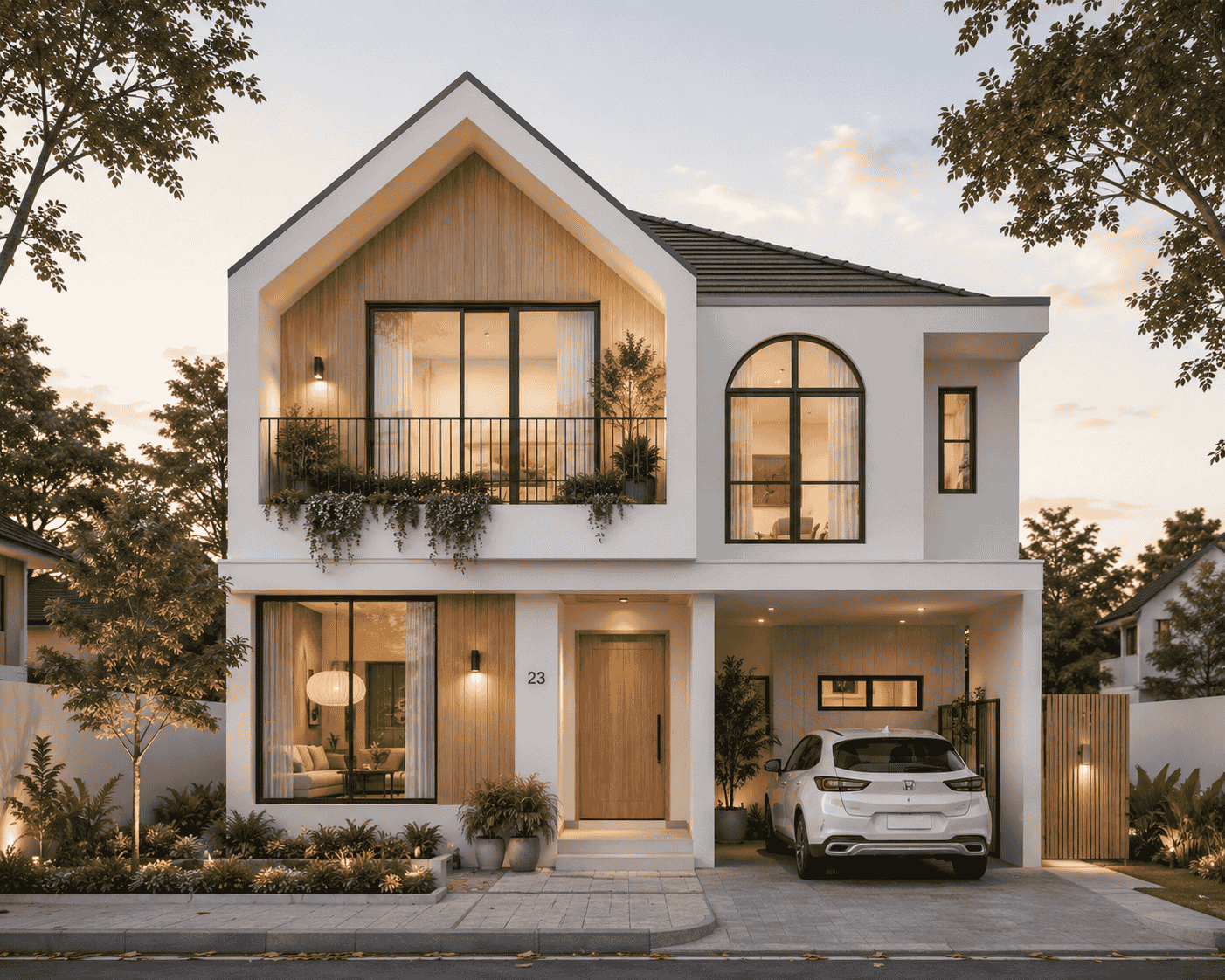 Desain rumah scandinavian natural