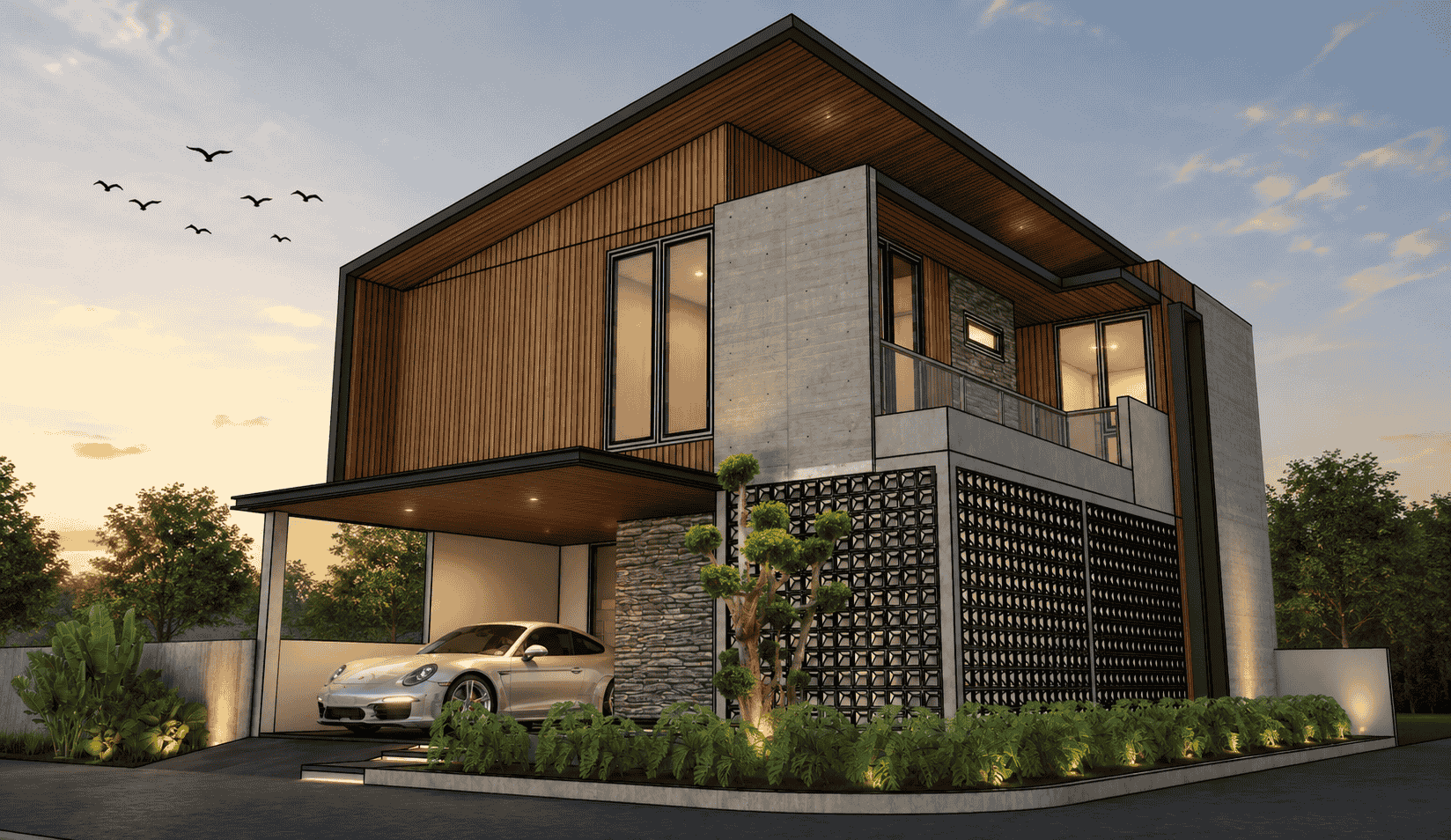 Desain rumah tropis Indonesia alami