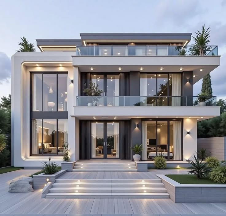 Desain rumah modern minimalis 2 lantai karya arsitek